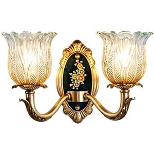 Modern Wall lamps European Style Wall Lamp Crystal Wall Sconce Light Luxury Sconce Lamp TV Background Wall Lamps All-copper Glass Wall Lights Living Room Bedroom Wall Lamp Aisle Lighting Decorative Wa