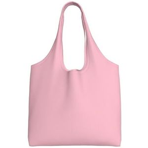 XIAOYANS Effen kleur roze extra grote capaciteit schouder canvas tas voor winkelen reizen dagelijks gebruik, Zwart, Eén maat