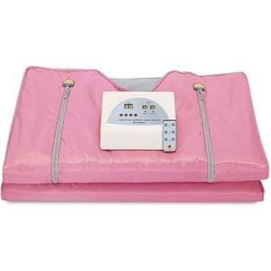 Saunadeken, Ectric Deken Infrarood Sauna Verwarmingsdeken for Gewichtsverlies En Detox Thermische Afslankende Saunadeken Dames Thuis Spa 180X80cm(Pink)