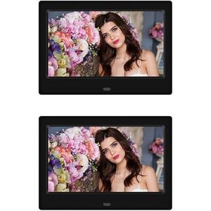 7 Inch Slimme Elektronica Fotolijst 800 * 480 Digitale 720P Video MP3 MP4 Muziekspeler Automatisch Afspelen Afstandsbediening Eenvoudig Delen Momenten(2PCS Black)