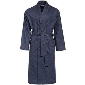 Revise Guido RE-504 ochtendjas voor heren, elegant model, 100% katoen, Donkerblauw met oranje stippen, 4XL