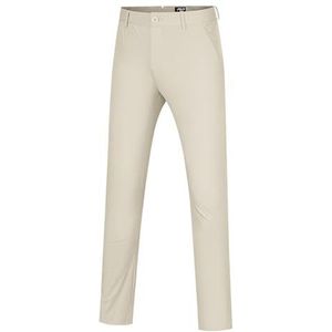 FGRID Heren Stretch Golfbroek, Slim fit Ademende Gat Zakelijke Jurk Broek, Zomer Lichtgewicht Snel Droog Werk Rechte Pijp Broeken Broek,Khaki,3XL