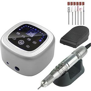 Nagelvijl elektrisch, Krachtige nagelboormachine, 35000 RPM manicuremachine, freespedicure, elektrische nagelvijl, professionele nagelkunsttool(Sliver)
