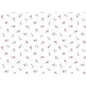 behang bloemetjes oudroze en wit 53 cm x 10 m - van Sanders & Sanders