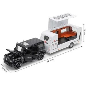 Schaal afgewerkte modelauto 1/32 Voor Benz Legering Trailer RV Automodel Diecast Metaal Recreatieve Terreinwagen Vrachtwagen Camper Automodel Miniatuurreplica-auto (Color : Black)