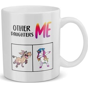 XIOXJK Other Vs Me Eenhoorn Mok Dochter Gift Meisjes Womens Koffie Cup Verjaardag Kerst Afstuderen aan Mijn Quinceanera van Mom Dad Love (11 oz)