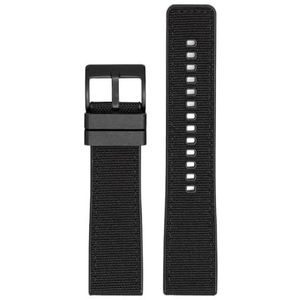 Geweven canvas rubberen band 20mm22mm 24mm snelsluiting waterdicht heren nylon sport vervangen armband horlogeband geschikt for Omega for Seiko (Color : Black black, Size : 22mm)