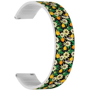 Solo Loop band compatibel met Garmin Venu/Venu 2 Plus/Sq/Sq Music/Sq 2/Sq 2 Music (Passiebloem Passiflora Passion Fruit), snelsluiting, 20 mm rekbare siliconen band, accessoire, Siliconen, Geen