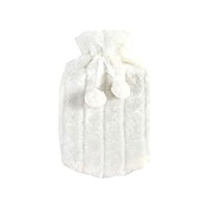 DieffematicRSD Warmwaterkruik Warmwaterkruikhoes 2 liter zacht imitatiepluchebont Leuke warmwaterkruikhoes Warmwaterkruikhoes Waterfles Softcover voor (Color : White)