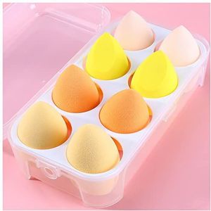 Poederdons 4/8 stks Vrouwen Make-up Accessoires Makeup Blender Cosmetische Bladerdeeg Makeup Spons Foundation Powder Purple Sponge Beauty Tool Gezicht poederdons (Size : 8 pcs Yellow 1)