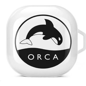 Killer Orca Whale Oortelefoon Hoesje Compatibel met Galaxy Buds/Buds Pro Schokbestendig Hoofdtelefoon Case Cover Wit-Stijl