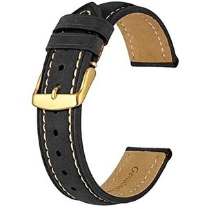 Anbeeren 14mm -24mm horlogeband, retro lederen horlogeband, vintage vervanging armband geschikt for mannen vrouwen, gepolijste gesp (Color : Celestial Teal, Size : 15mm)