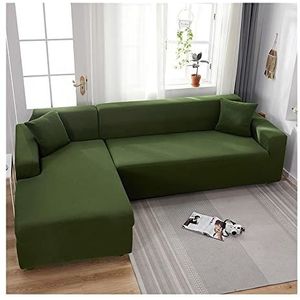 Sectionele bank deksel L vorm bankafdekkingen slipcovers for 1 2 3 4 -zits bank meubels beschermers for huisdieren woonkamer meubels beschermer(Color:Army green,Size:1 seater(90-140cm))