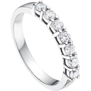 Moissan diamanten rijring set ring gesloten ring Koreaanse versie van zilveren simulatie diamanten ring (Color : 10 points white Golden, Size : 8)