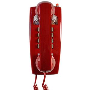 Telefoon Retro Telefoon Antieke Wandmontage Telefoon Badkamer Thuis Vaste Antieke Telefoon Vaste Drukknop met Klassieke Metalen Bell Ringer (Rood)