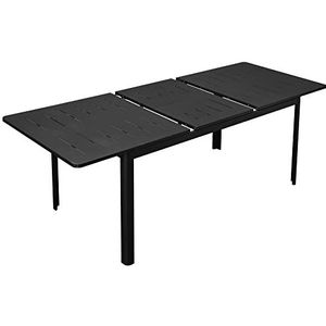 Outsunny uitschuifbare balkontafel 180-240 cm terrastafel uitschuifbare eettafel buiten aluminium zwart