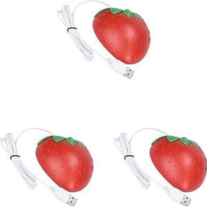 3 reeks van Leuke Getelegrafeerde de Aardbei Optische USB Ergonomische Muizen van de Spelmuis voor Computer