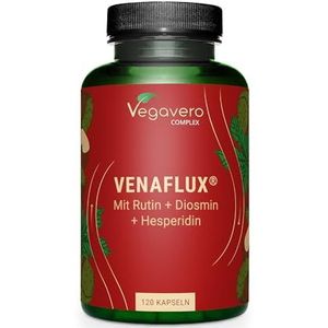 Vegavero RUTIN-complex | Met diosmin, hesperidine, paardenkastanje-extract & slagersbezem | 100% NATUURLIJK & VEGAN | Aderen capsules | 20% aescine | Zonder toevoegingen | 120 capsules
