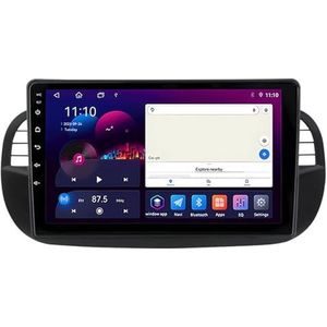 Android 14 GPS Navigation Stereo voor Fiat 500 2007-2014 9 Inch 2 Din Car Stereo Radio met CarPlay AHD Omgekeerd beeld Bedieningselementen op het stuur Bluetooth(A,S1 1G+32G)