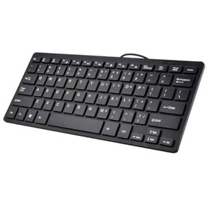 Wzxksoac Compact Bedraad Toetsenbord USB - Ultradun Toetsenbord voor PC Mini Gaming Keyboard Zwart