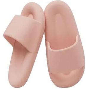 UBOHUZ Vrouwen Zachte Slippers Lichtgewicht Open Teen Antislip EVA Sandalen Indoor Outdoor Sneldrogende Badkamer Schoenen Voor Badkamer, Zwembad, Roze, 42-43