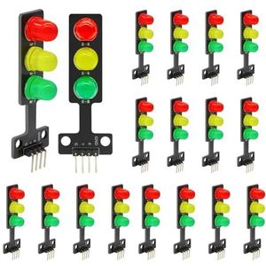 GERUI 18 x LED stoplichtmodule Creative DIY mini-stoplichten 3,3-5 V 8 mm compatibel met Arduino
