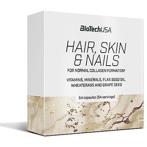 BioTechUSA Hair, Skin & Nails | 10 vitaminen | 3 mineralen | Kruidenpreparaten | L-methionine, 54 caps