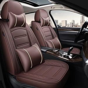 Stoelhoezen Beschermhoezen Voor Vw Voor Polo Voor Atlas Voor Jetta Pu Leer 5 Seat Car Seat Cover Voor Bora Voor Eos Voor Sharan Voor Variant Voor Kever Voor Scirocco Voor Up(Koffie,Luxury)