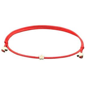 Handgemaakte roestvrijstalen bedelarmband dun rood touw draad string armbanden geschikt for vrouwen mannen paar mode-sieraden cadeau(Color:Crown red)