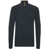 Solid - SDTommy - Gebreide Trui - Blauw - Troyer met Ritssluiting