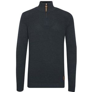 Solid - SDTommy - Gebreide Trui - Blauw - Troyer met Ritssluiting