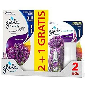 On Toque by Glade® luchtverfrisser, lavendel, elimineert slechte geuren, tot 10 keer meer frisheid, 1 dispenser + 3 navulverpakking à 11 ml