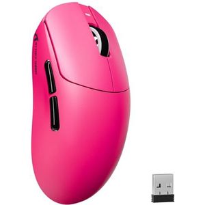 MAMBASNAKE ATTACK SHARK X8PLUS Draadloze Gamingmuis, PixArt PAW3395PRO Sensor, 40000DPI, BT/2.4Ghz Draadloos/Bedraad, 55g Superlichte Muis, Dubbellaagse PTFE Voetjes, voor PC/Xbox/Mac (BerryRed)