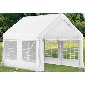 Homall Partytent 3 x 4 m, metalen frame, tuintent, paviljoen, waterdicht 560 g/m² PE-zeil, stabiel, 14 bodemhaken, 4 windbestendige touwen, uv-bescherming 50+, grote luxe bruilofttent, tuinpaviljoen,