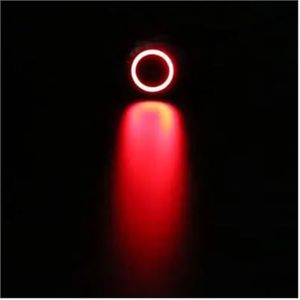 Momentane waterdichte metalen knopschakelaar met 16 mm ronde en platte kop, LED-licht, auto-resetschakelaar, zelfherstellend (kleur: rood, maat: 36V)