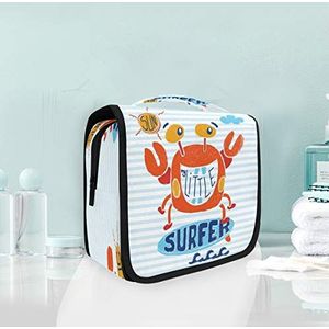 Rode kleine krab opknoping opvouwbare toilettas make-up reisorganisator tassen tas voor vrouwen meisjes badkamer