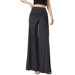 Angcoco Dames Nep 2-Delige Brede Pijpen Broeken voor Dans