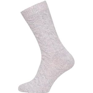 Een paar lamswollen sokken, vlechtpatroon, voor heren en dames, korte klederdrachtsokken, luxe wollen sokken, knuffelsokken, 70% lamswol, duurzaam, zacht, grijs, 39-42 EU