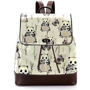 Gepersonaliseerde Schooltassen Boekentassen voor Teen Panda Animal, Meerkleurig, 27x12.3x32cm, Rugzak Rugzakken