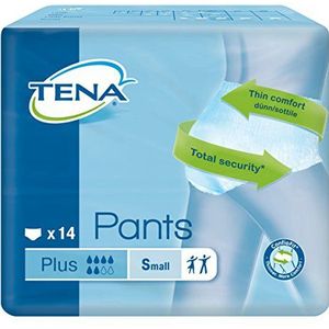 TENA Broek Plus Classic | Maat Small | 6 druppels | Incontinentie Broek | 4 Pack van 14.
