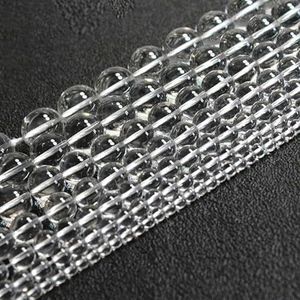 Zwarte Onyx Agaat ronde stenen kralen voor sieraden maken DIY armband ketting hangers 4/6/8/10/12/mm streng 15''-helder glas kristal-4 mm Ongeveer 90 stuks