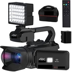 Videocamera Vlogcamera Recorder 18x zoom Full 4K professionele camcorder 4""Touch Screen 64MP Video Camera Time Lapse Digitale Recorder Streaming Webcam(32G SD Card,With Fill Light)