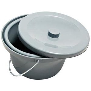 Emmer voor toiletstoel met deksel en beugel