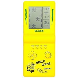 3,5-inch groot scherm baksteen gameconsole bouwsteen spel race/pantserspel ingebouwde 23 klassieke games nostalgische puzzel (geel)