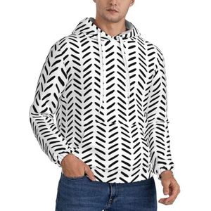 FBGHHTY Zwart-wit Patroon Print Unisex Hooded Pullover Voor Dagelijkse Casual Wear Mode Warme Uitstapjes Reizen Hoodie, Zwart, XS