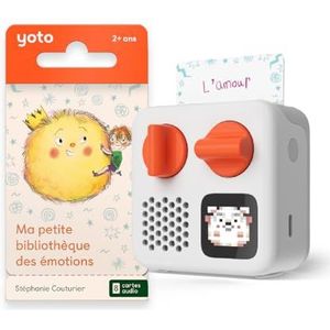 Yoto mini+ pakket kleine emotiebibliotheek, draagbare bluetooth-luidspreker, 8 Franse audioboeken voor kinderen, om te luisteren, reizen, eerste verhalen van 3 tot 10 jaar
