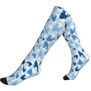 Blue Poodle Polka Dot Sportsokken, zachte compressieondersteuning voor circulatie en atletische prestaties, ademend comfort., 1 zwart, One size