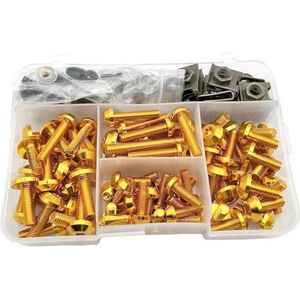 Gereedschapsset Motorcycle Custom Kuip Bolt Schroeven Carrosserie Complete Kit Voor KX 250 450 F KX100 KLX 125 250 KDX125 KDX250(Gold)