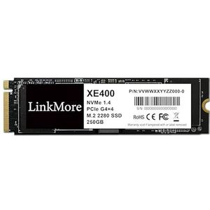 LinkMore XE400 250 GB M.2 2280 PCIe Gen4 NVMe 1.4 Interne SSD, Solid State Drive, tot 4650 MB/s voor Latop en PC Interne Gaming SSD