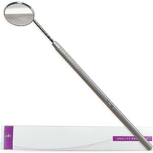 Tandspiegel met handvat, tandspiegel tandheelkundige roestvrijstalen tandarts gereedschap voor tandreiniging inspectie, mondhygiëne mondspiegel voor dagelijks gebruik CE